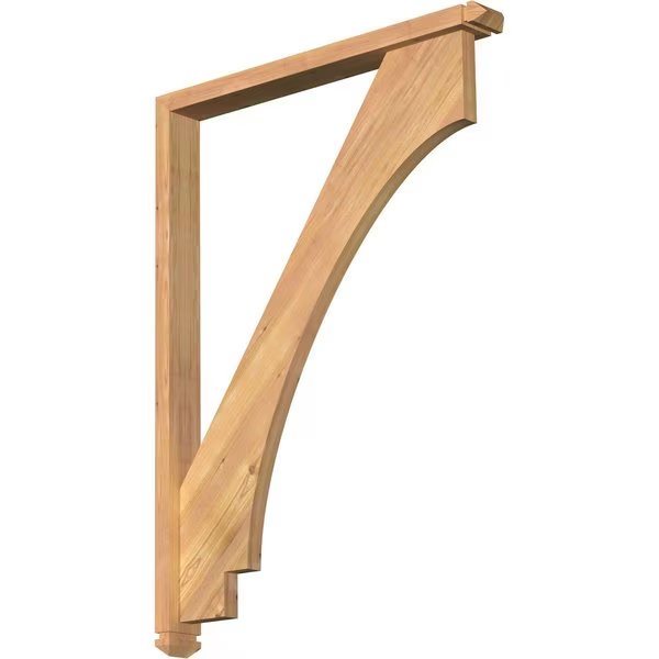 Imperial Arts and Crafts Smooth Bracket w/ Offset Brace, Western Red Cedar, 3 1/2